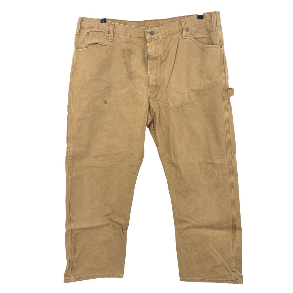 Dickies Men Size 42 x 30 Jeans Brown Canvas Straight Leg Pants Carpenter Cotton